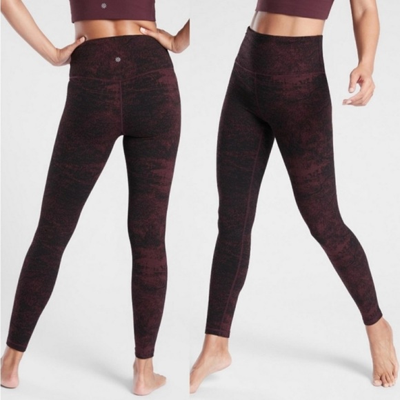 Athleta Elation Glades 7/8 Tight Leggings, Size XS, EUC, Antique Burgandy Color. - Picture 2 of 9